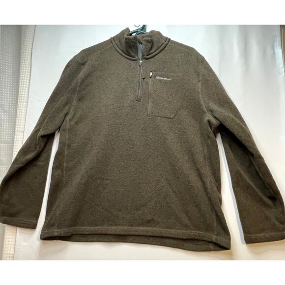 Eddie Baur 1/4 zip sweater mens XL long sleeve brown - Picture 1 of 12